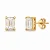 Brinco Moissanite Retangular 5x7mm 2ct em Prata 925 com Banho de Ouro 18K - Imagem 1