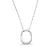 Colar Cadeado Oval Liso e Cravejado com Zircônia em Prata 925 com Banho de Ródio - Imagem 1