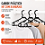 Cabides Adulto Plástico Reforçado Kit com 3 Unidades Multiuso Preto - Imagem 2