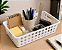 Cestinho Organizador Multiuso Pequeno Vazado Com Alças Cleaning BRANCO 29x19x8CM 3UD - Imagem 2