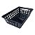 Cestinho Organizador Multiuso Pequeno Vazado Com Alças Preto 29x19x8CM 3UD - Imagem 2