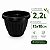 VASO GREGO REDONDO P PRETO GARDEN - 2,2L 15X18CM - Imagem 2