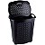 Cesto de Roupas Rattan Preto Com Tampa e Alças Preto 45 Litros 3UD - Imagem 2