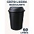 Cesto Lixeira Tampa Basculante 60 Litros Multiuso Preta 3UD - Imagem 4
