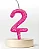 Vela Mini Luxo Numeração 0 a 9 Rosa - Imagem 3