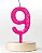Vela Mini Luxo Numeração 0 a 9 Rosa - Imagem 10