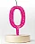 Vela Mini Luxo Numeração 0 a 9 Rosa - Imagem 1