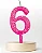 Vela Mini Luxo Numeração 0 a 9 Rosa - Imagem 7