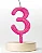 Vela Mini Luxo Numeração 0 a 9 Rosa - Imagem 4