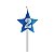 Vela Aniversário estrela Azul com glitter - Imagem 4