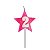 Vela Aniversário estrela Rosa com glitter - Imagem 4
