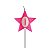 Vela Aniversário estrela Rosa com glitter - Imagem 2