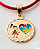 Colar vermelho menina símbolo do autismo banho ouro 18k - Imagem 2