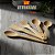 Kit Conjunto De Utensílios Bambu 5 Peças Colher De Pau Artesanal Cozinha Moderna - Imagem 1