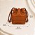 Bolsa Transversal Ombro Bucket Saco Couro Legitimo Evo Marrom Couro - Imagem 5