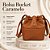Bolsa Transversal Ombro Bucket Saco Couro Legitimo Evo Marrom Couro - Imagem 4