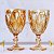 Conjunto 06 Taças Copo Diamond Dourado Ambar 260ml Luxo Jogo De Taças Suco Vinho Mesa Posta Elegante - Imagem 4