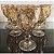 Conjunto 06 Taças Copo Diamond Dourado Ambar 260ml Luxo Jogo De Taças Suco Vinho Mesa Posta Elegante - Imagem 2