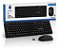 Teclado E Mouse Usb Sem Fio P/ Escritório Pc Notebook Jogos Preto - Imagem 1