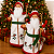 Papai Noel Decorativo com cajado e cardeal em pé 80 cm - Imagem 1