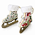 Par de Mini Patins Decorativos em Tecido Bordado 11 cm - Imagem 1