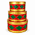 Kit de Tambor Decorativo em Metal Vermelho e Verde – 3 Peças - Imagem 1