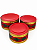 Kit de Tambor Decorativo em Metal Vermelho e Verde – 3 Peças - Imagem 2