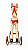 Cavalinho de Balanço Vintage Retrô em Madeira Vermelho e Branco 22 cm - Imagem 2