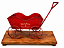Carrinho Decorativo Vintage Retrô em Metal Vermelho 20 cm - Imagem 1