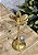 Castiçal Flor Dourado em Metal 30 cm - Imagem 3