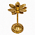 Castiçal Flor Dourado em Metal 30 cm - Imagem 2
