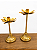 Castiçal Flor Dourado em Metal 24 cm - Imagem 3
