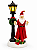 Papai Noel com Poste Iluminado em Resina 38 cm | Iluminação LED a Pilha - Imagem 2