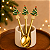 Kit com 6 Colheres de Natal em Metal Dourado Árvore de Natal e Papai Noel 11 cm - Imagem 2