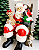 Papai Noel sentado com Filhotes em Resina 23 cm | Decoração de Natal Premium com Detalhes em Pelúcia | Delicare Home - Imagem 2