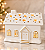 Casa Chalé Baixo Decorativo em Cerâmica Branca com Detalhes Dourados para Vela ou LED 20 x 18 cm | Casa Natalina Estilo Escandinavo | Delicare Home - Imagem 2