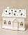 Casa Chalé Baixo Decorativo em Cerâmica Branca com Detalhes Dourados para Vela ou LED 20 x 18 cm | Casa Natalina Estilo Escandinavo | Delicare Home - Imagem 1