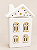 Casa Chalé Alto em Cerâmica Branca com Detalhes Dourados para Vela ou LED 25 x 13 cm | Casinha Natalina Estilo Escandinavo | Decoração de Natal Premium | Delicare Home - Imagem 1