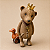 Urso Decorativo em Resina com Coroa Dourada e Patinho 13 cm - Imagem 1