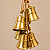 Cacho com 7 Sinos em metal Dourados Decorativos 50 cm - Imagem 1