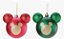 Conjunto com 2 Bolas de Natal Mickey e Minnie 10 cm | Vermelha e Verde com Glitter | Disney Licenciado | Delicare Home - Imagem 1
