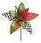 Flor Bico de Papagaio Xadrez Vermelho e Verde 23x30 cm | Flor Natalina Decorativa Premium para Árvore de Natal e Guirlanda - Imagem 1