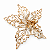 Flor Bico de Papagaio Branca com Arabescos Dourados em Relevo 32 x 38 cm | Flor Decorativa Natalina Premium para Árvore de Natal | Delicare Home - Imagem 1