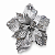 Flor Bico de Papagaio em Veludo Prata com Lantejoulas nas Pontas 25 x 44 cm | Flor Decorativa Natalina Premium para Árvore de Natal | Delicare Home - Imagem 1