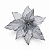 Flor Bico de Papagaio em Veludo Prata 27 x 36 cm | Flor Decorativa Natalina Premium para Árvore de Natal | Delicare Home - Imagem 1