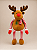 Rena de Pelúcia Plush 42 x 12 cm com Pernas Articuladas Listradas | Enfeite para Decoração de Natal Premium | Delicare Home - Imagem 3