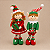 Casal de duende de Natal Decorativos em Pé 58 x 14 cm com Peso na Base e Touca Aramada | Boneco Duende Natalino com Presente | Decoração de Natal Premium | Delicare Home - Imagem 1