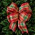 Laço Duplo Pronto de Natal Xadrez Vermelho e Verde com Dourado 24 x 30 cm - Imagem 2