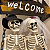 Enfeite Pendente Casal de Caveiras Halloween Welcome 60 x 40 cm - Imagem 2