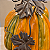 Abóbora Decorativa de Cerâmica Laranja com Folhas em Metal 19 cm - Imagem 2